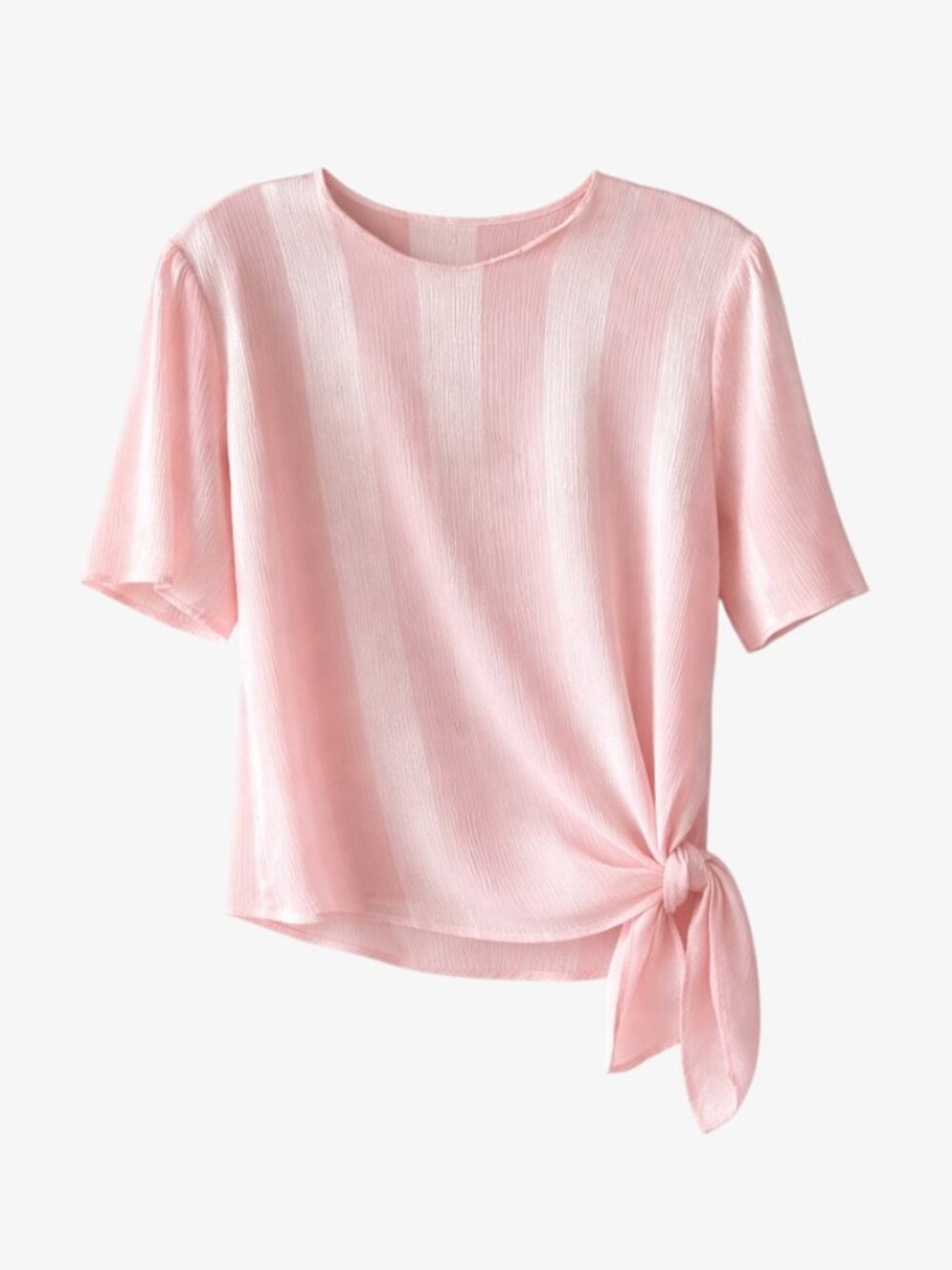 late 80's Pink Textured top – Side Tie
